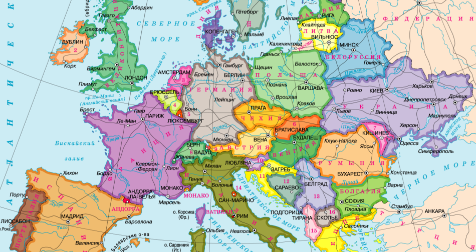 Карта Европы